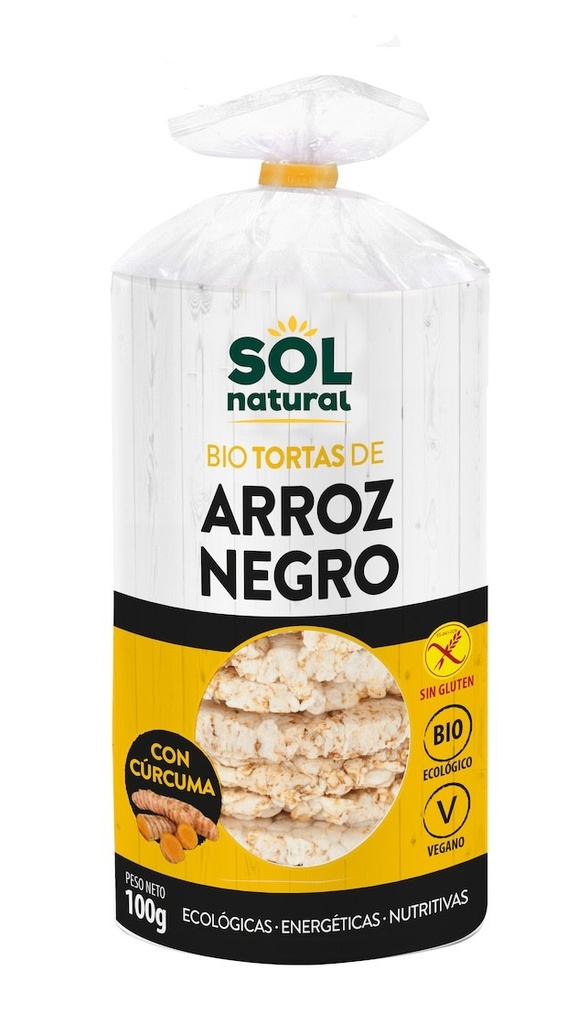 Tortitas d'arròs negre i cúrcuma 